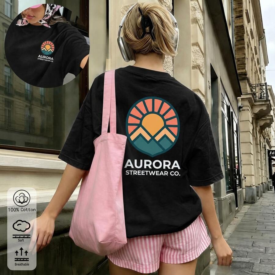 New Spring/Summer Arrival For Women: Elegant And Comfortable White Cotton Oversized T-Shirt With Ellesse Logo, Versatile For A Casual Urban Style - 黑色3 - 查看 1