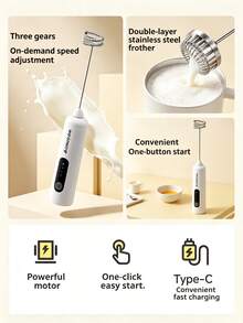 CHIGO Pengaduk Susu Elektrik Multifungsi Kecil Pengaduk Kopi MX-D702 - Putih - View 5