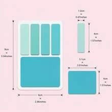 16-Card Colorful Transparent Sticky Notes Set, 4 Index Tabs And 1 Large Memo Note Per Card, Writable Removable Waterproof Page Markers For Books, Planners, School And Office,Back To School Season - one-size - View 6