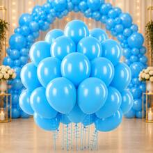 50 Balão Bexiga Colorida Lisa 9 Polegadas Redondo Balões Decoração Festa Aniversário - Azul Claro - Visão 2