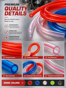 1pc 1m Motorcycle Hose Petrol Fuel Line Hose Gas Inline Oil Pipe Tube, Universal Flexible Rubber Fuel Tubing, Carburetor Gas Line For 50cc-160cc Mini Moto Dirt Pit Bike, Atv Quad, Scooter Moped, Go Kart, Pocket Bike,Motorcycle Accessories - A - View 7