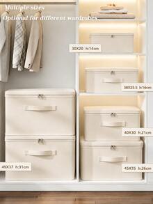 Zippered Fabric Storage Box, Large Capacity Clothing & Bedding Storage Bin, 3 Portable Handles, Stackable Wardrobe Moisture-Proof & Dust-Proof Storage Container, Suitable For Clothes, Bedding, Sweaters & Miscellaneous Items,Bedroom Room Decor,Back To School - Multicolor - View 5