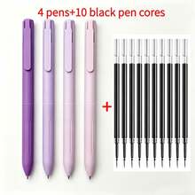 14pcs Gradient Style Retractable Gel Pens/Ins Style /Gradient Retro Student Study Pens/0.5 Black/(Includes 4 Pens + 10 Refills) - Gradient Style - View 7