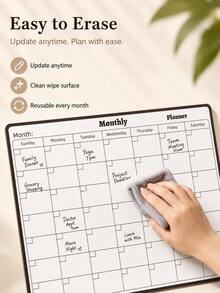 Schedule, Timetable, Message Board, Flexible Whiteboard, Creative Monthly Calendar And Whiteboard Calendar - Perfect For Home Scheduling, Task Management And Learning Planning, Ideal For Office And Study Notes - One Size - View 5