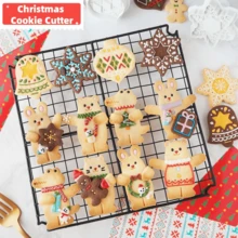 4pcs Christmas Gingerbread House Shaped Cookie Molds, 3D Cartoon Style Press Molds For Cookies/Fondant, Baking Tools For Decorating Cream Filled Cakes - Multicolor - View 5