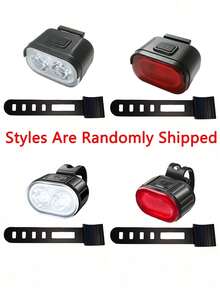 USB Rechargeable LED Bicycle Light Set, Ultra Bright Front And Rear Lights, 4/6 Modes, Mountain Bike Night Riding Lights, Safety Warning Lights, Flashing Warning Cycling Gear, Handlebar Mount, Brake Tail Light - A - View 13