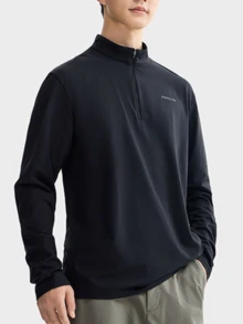 CAMEL CROWN Men's Outdoor Fleece Jacket Stand Collar Windproof Thin Fleece Keep Warm Sports Jacket Sweatshirt Lining - Phantom Black - View 4