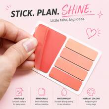16-Card Colorful Transparent Sticky Notes Set, 4 Index Tabs And 1 Large Memo Note Per Card, Writable Removable Waterproof Page Markers For Books, Planners, School And Office,Back To School Season - one-size - View 4