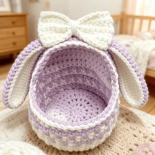 1pc Crochet Storage Basket Kit (Materials Only, Simple Hand Crochet Required), DIY Kit For Beginners, Includes Step-By-Step Guide And English Instructions, Home Decor Design, Creative Gift For Birthday And Holidays, Christmas/Valentine's Day - DIY Crochet Kit - View 8