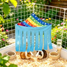 Small Pet Hideaway House, Hanging Corner Hideout For Small Animals, Cozy Corner Pet Hammock Tent, Washable Play And Rest Habitat, Suitable For Hamsters, Ferrets, Squirrels, Sugar Gliders, Rabbits, Hedgehogs (Exclusive Design) - Multicolor - View 48