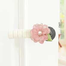 Fabric Floral Door Handle Cover, Luxury Faux Pearl Door Handle Sleeve - Multicolor - View 10