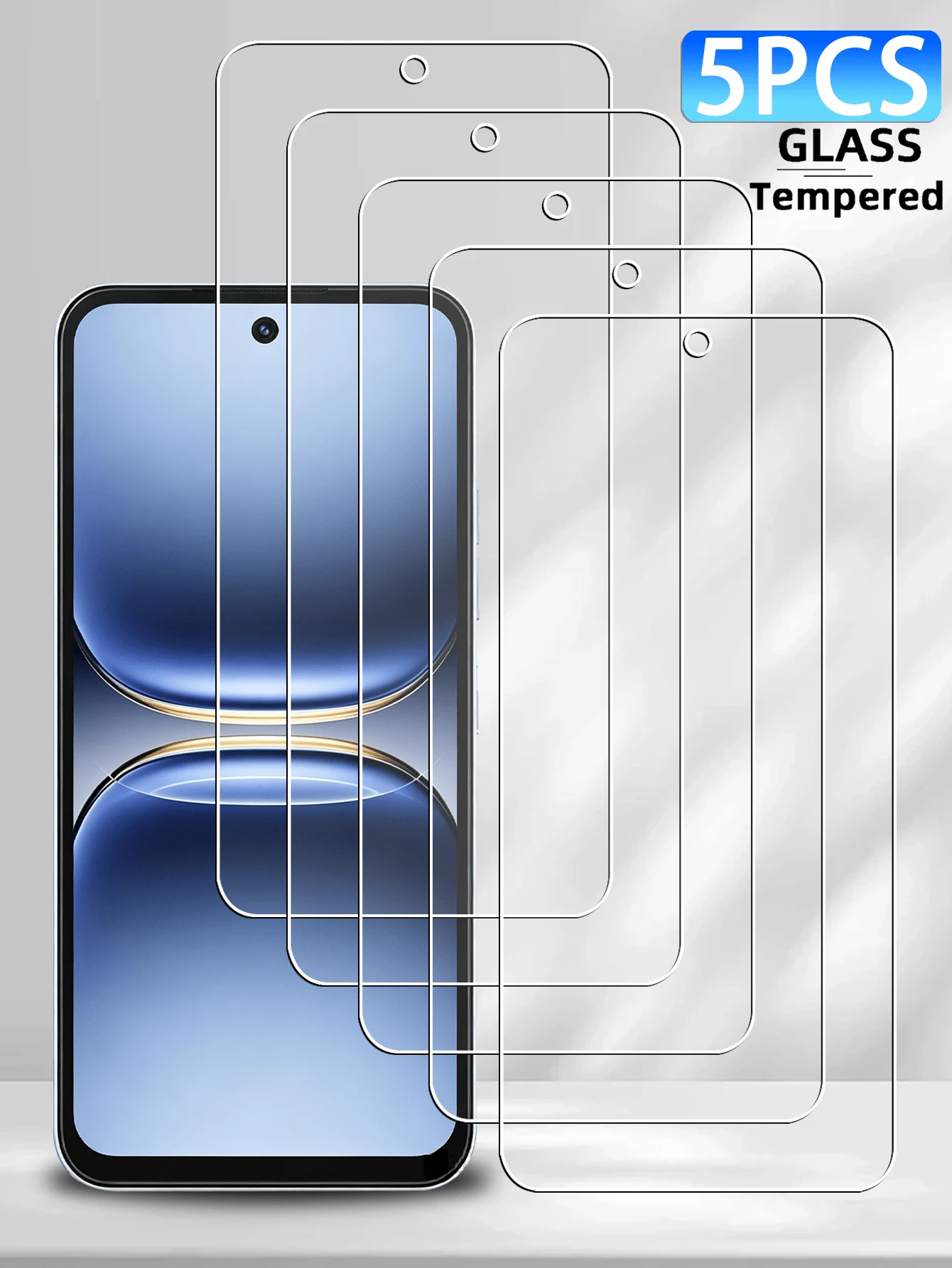 5 buah Pelindung Layar Kaca Tempered, Kompatibel dengan Ponsel; Pelindung Layar Kaca Tempered Anti Gores dengan Kekerasan 9H, Cocok untuk Ponsel Infinix; Pelindung Layar Kaca Tempered Bebas Gelembung, Cocok untuk Ponsel. - Clear - View 1