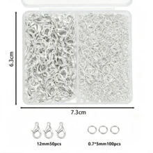 150pcs/Box Silver Color Lobster Clasps And Open Rings Bracelets Necklaces Connector DIY Jewelry Making Accessories Supplies Kit - DIY Accessories - View 9
