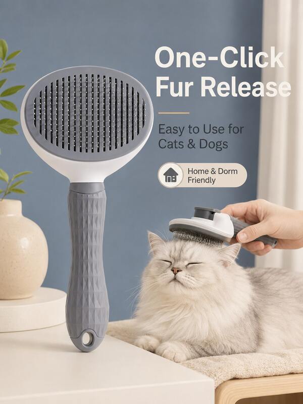 Escova de Limpeza Eficiente para Pelos de Animais de Estimação, Escova Reutilizável para Pelos de Gato e Cão. Pode Ser Pendurada num Gancho Após o Uso para Próximo Uso Conveniente. Escova Doméstica para Animais de Estimação, Usada para Limpar Pelos Soltos. Ferramenta de Limpeza para Animais de Estimação. Cabo Ergonómico, Simples e Conveniente de Operar.