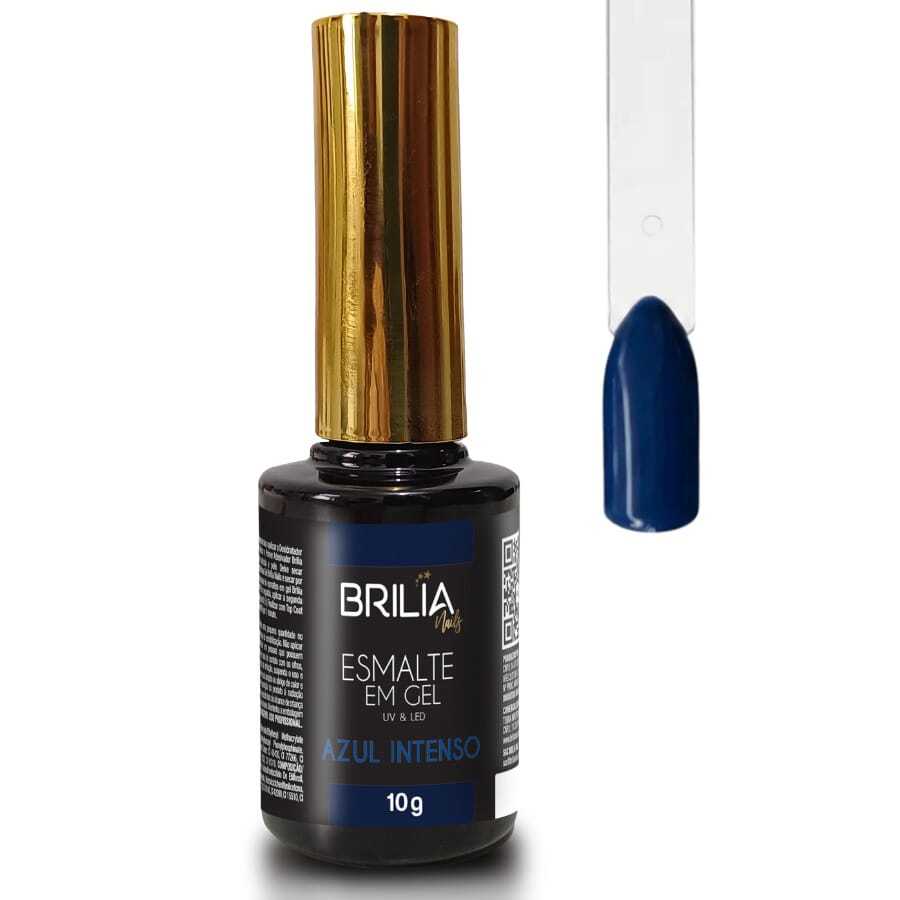 Esmalte Em Gel Brilia Nails Esmaltação Alongamento De Unha Cabine Led/Uv Nail Manicure Profissional - Azul Intenso - Visão 1