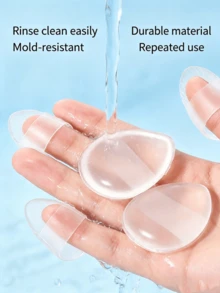 Transparent Silicone Makeup Sponge 3D Jelly Q-Bounce Cushion Puff, Non-Absorbent, Easy Application, Wet Use Makeup Tool - Clear - View 6