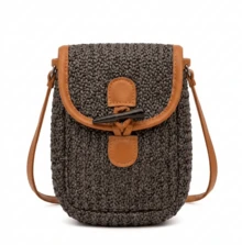 Bolsa Feminina Transversal Pequena Shouderbag Celular Forro - Marrom - Visão 6