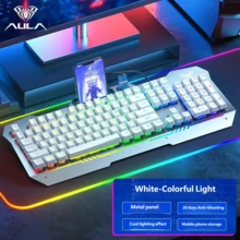 AULA Wired Anti-Ghosting Keyboard Mouse Headset Set 108-Key Computer Keyboard Suitable For PC Laptop Gaming Keyboard Mouse With RGB Lighting - View 17