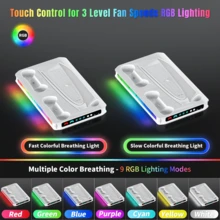 Cooling Charging Station For P5, P5 Slim And P5 Pro, 3-Speed Fan, Dual Controller Charger, 9 RGB Modes, Headphone Holder - White - View 5