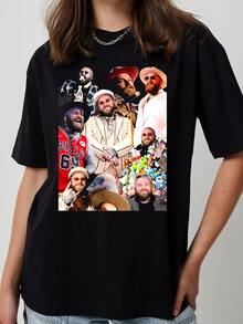 Vintage Teddy Swims Live Show Collage Photo Montage T-Shirt Retro Concert Tour Outfit Unisex Oversized R&B Singer Casual Graphic Tee - 黑色 - 查看 1