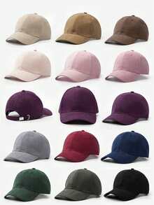 Fashion Solid Color Suede Baseball Cap Unisex Retro Hip-Hop Style Back Snapback Adjustable Sun Hat - Multicolor - View 2