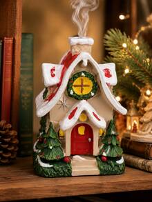 1pc Resin Snow House Incense Burner With Clip, Home Decor Accessory, Living Room Use, No Incense Included, Christmas Decoration, Room Decor, Christmas Gift - A - View 8