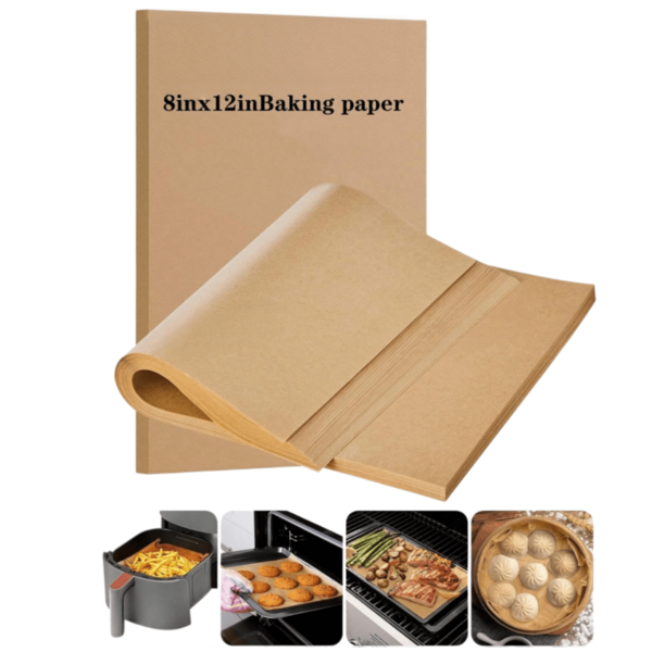 500pcs/200pcs/100pcs Unbleached Parchment Baking Paper Designed For 8x12 Inch Baking Pan, Heat-Resistant Non-Stick Material, No Cutting Required, Suitable For Oven, Grill, Air Fryer, Steamer, Baking, Roasting, Air Frying, Steaming Bread, Cupcakes,