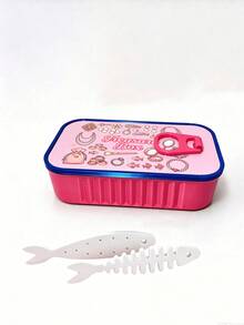 Contrast Color Cartoon Print Treasure Box Portable Jewelry Box With Fishbone Divider Snap Closure, Mini Travel Earring Ring Necklace Jewelry Organizer Box, Suitable For Delicate Girls, Students, Jewelry Lovers, Qixi, Birthday, Best Friend Gift, Small Travel Jewelry Storage Box - Multicolor - View 17