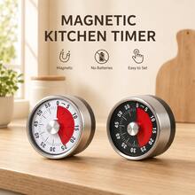 1pc Mechanical Timer, 60-Minute Countdown Timer With Magnetic Back Cover, No Battery Required, Suitable For Study, Home Office And Other Occasions. - Multiple Styles - View 9