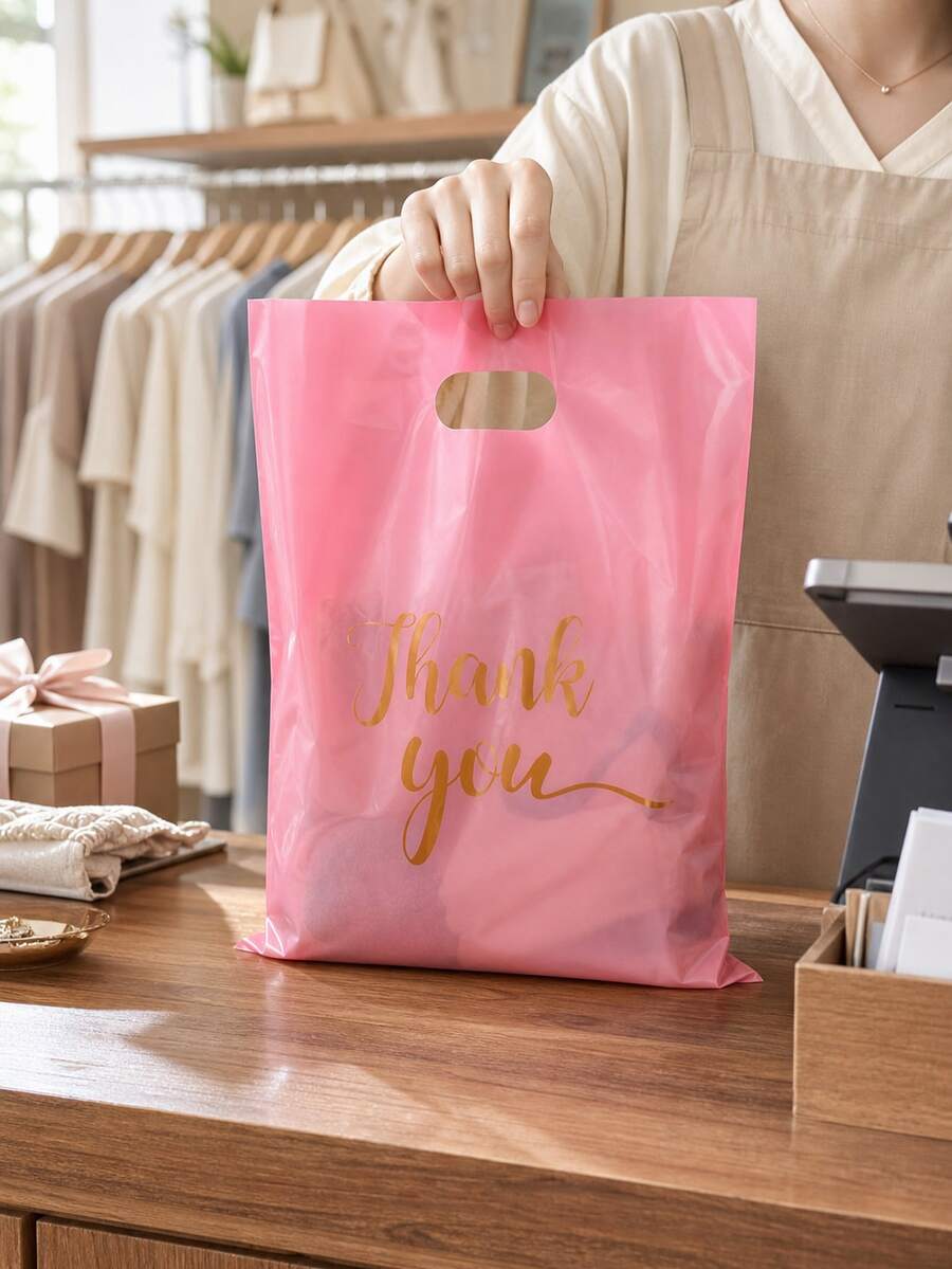 50 buah Tas Hadiah Terima Kasih, Tas Belanja Ritel - beraneka warna - View 1