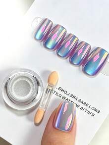 氣墊瓶裝極光美甲粉－美人魚極光效果，美甲亮粉裝飾，適合居家 DIY 與沙龍美甲 - 彩色 - 查看 2