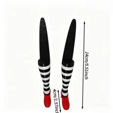 Witch Leg Planter Decor Set, Garden Fence Balcony Window Display, Tabletop Decor, Party Patio Outdoor Craft Decoration - A - View 8