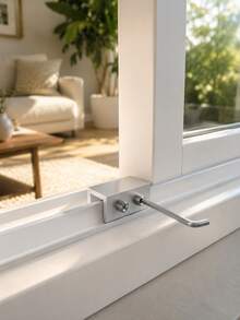 1Set Invisible Window Lock No Drill Sliding Door Stopper Hidden Window Lock Anti Opening Fixer For Sliding Screen Door And Window Restrictor - Multicolor - View 3