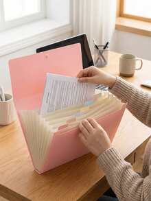 8-Pocket Expanding File Folder With Colorful Labels, Accordion-Style Paper Organizer Box, Portable Expandable Bill And Receipt Holder, A4 Letter Size Document Storage, Suitable For Home, School And Office Supplies - Multicolor - View 9