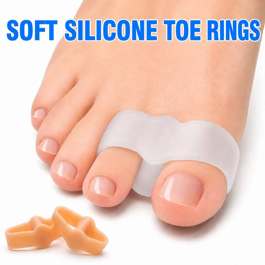 2pcs/6pcs/10pcs Soft Silicone Toe Separators, Yoga Daily Relaxation Toe Spacers, Soft And Durable, Washable And Reusable - Multicolor - View 1