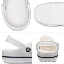 Crocs 크록스 바야 밴드 클로그 | 유니섹스 클래식 샌들 가볍고 슬립온 가능하며 물에 강한 편안한 데일리 슈즈 (White) - 화이트 - 보기 5