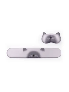 Satu set pelindung pergelangan tangan keyboard dan mouse berbentuk kucing yang lucu, terdiri dari dua bagian, menampilkan desain ergonomis, bahan silikon, fungsi pijat, desain yang nyaman dan bernapas, serta pola kartun yang menggemaskan. Pelindung pergelangan tangan ini berbentuk seperti kucing. - View 9