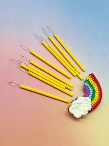 [10pcs/Pack]Extended Handle Yellow Threading Tool, Portable Sewing Accessory. Easy To Use Threading, Suitable For Cross Stitch, Embroidery, Knitting Enthusiasts, Convenient DIY Hand Sewing Needle Threading Tool - Long-handle Threader - View 4
