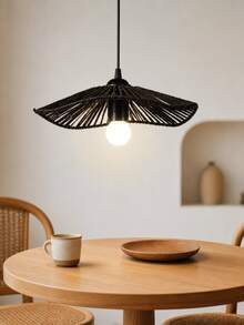 1pc Handmade Woven Lampshade, Lampshade Shell, Country Style, Bohemian Style Pleated Lampshade, Suitable For Living Room, Dining Room And Bedroom Ceiling Decoration. Embroidered Craft Vintage Lampshade (Light Bulb Not Included). - Multicolor - View 7