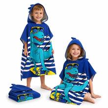 nerd hunters Kids Hooded Poncho Towel - Dinosaur - 120cm - Multicolor - View 10