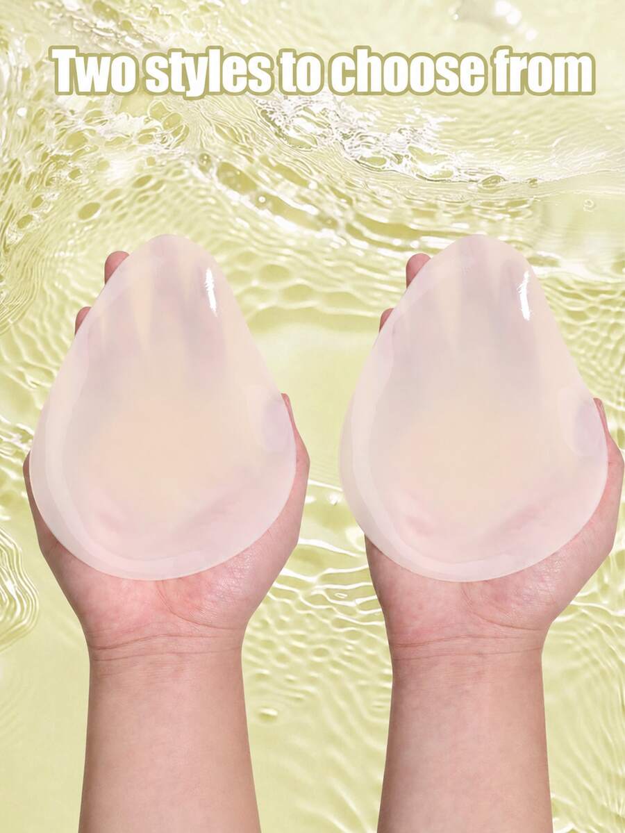 2入/包 純色矽膠黏貼式水滴乳貼 乳貼墊 精巧輕便 適合無肩帶衣著 - 查看 1