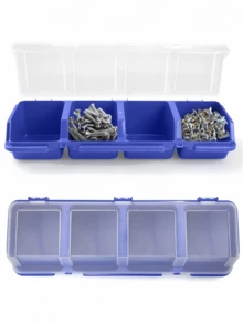 1pc Screw Storage Box Plastic Hardware Storage Box Multi-Compartment With Buckle Divider Storage Box Plastic Divider Garage Tool Nail Storage Container Home Storage Supplies Garage Organization Storage - A - View 11