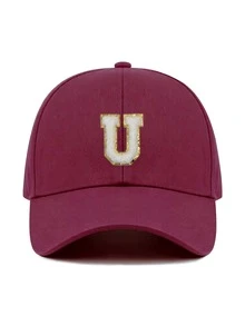 1pc Y2K Street Style Customized Initial Baseball Cap, UV Protection Breathable Summer Sun Hat, Adjustable Face-Slimming Cap, Unisex - Multicolor - View 26