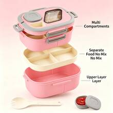 The Complete Lunch Box Set Includes Tableware, Features A Heat-Resistant Design, And Comes With A 1200ml Large-Capacity Lunch Box And Tableware, Making It Ideal For Use In Offices And Schools - Multicolor - View 5