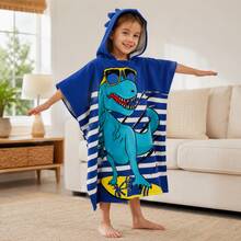 nerd hunters Kids Hooded Poncho Towel - Dinosaur - 120cm - Multicolor - View 8