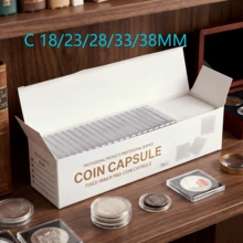 100 piezas/30mm Portamonedas transparentes, Cajas de almacenamiento para colección de monedas - Multicolor - Ver 30