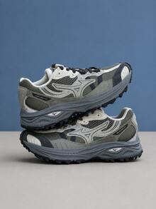 Mizuno 全新 RACER ADV Outdoor 透氣網布登山鞋 中性吸震慢跑鞋 - 綠色/黑色 - 查看 7