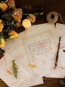Vintage Floral Pattern Paper Envelopes Romantic Letter Storage Envelopes For Handwritten Letter & Crafts - Sets - View 7