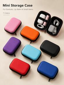 Cable Organizer Bag, Zipper Card Bag, Earphone Storage Bag, Lipstick/Cosmetic Storage Bag, Small Storage Organizer Case For Electronic Accessories, Portable Hard Shell Carrying Bag With Mesh Pocket,Travel Essential, Office Supplies,Halloween Gift - Multicolor - View 9