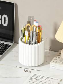 Cute 360° Rotating Pen Holder With Detachable Dividers, Desktop Storage Box, Pen Holder And Storage Compartments, Perfect For Student Supplies, Office, Dorm, Cosmetics, Skincare And Office Essentials, Women's Gift, Women's Present - Multicolor - View 10